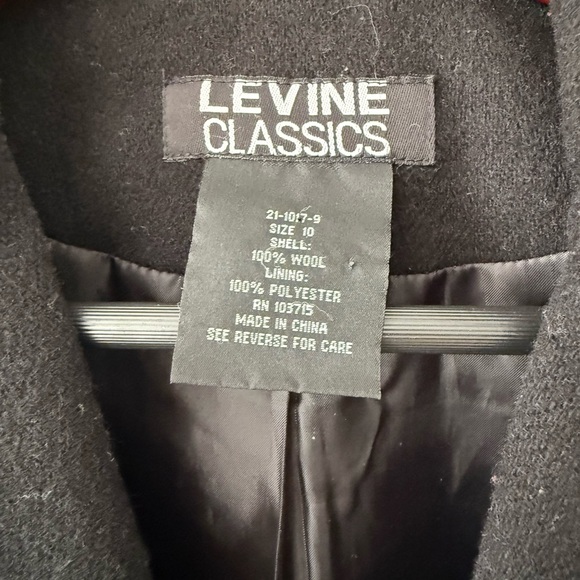 Women’s Size 10 Classic Black Peacoat 100% Wool - Picture 2 of 5